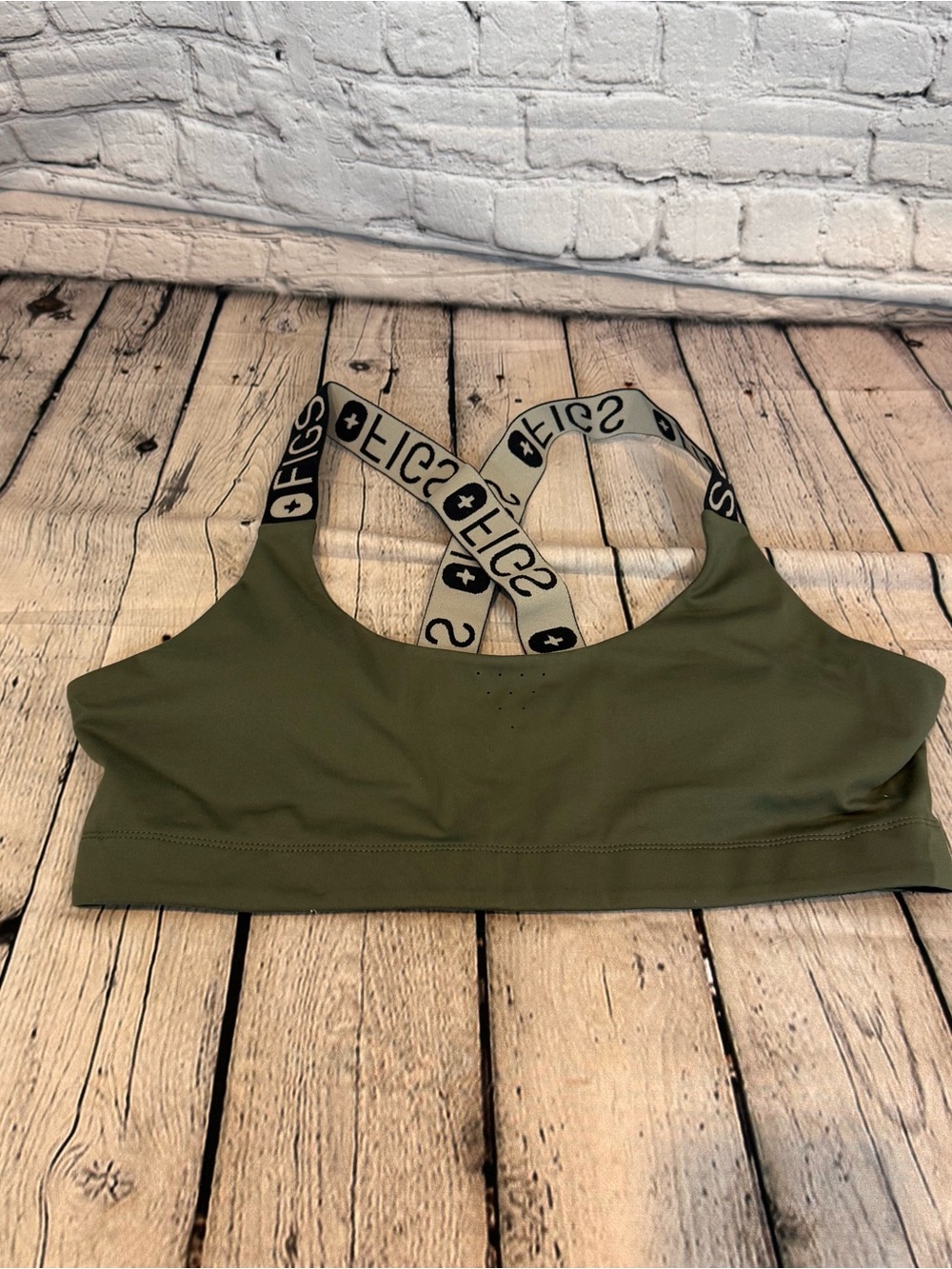 Figs Dark Green Sports Bra